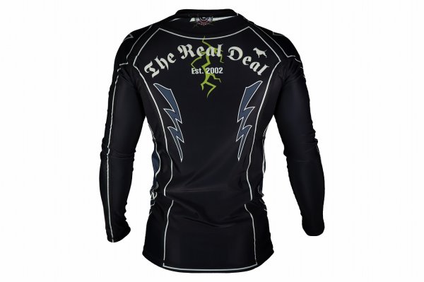 Photo3: BULL TERRIER Rash Guard LIGHTNING Long Sleeve Black (3)