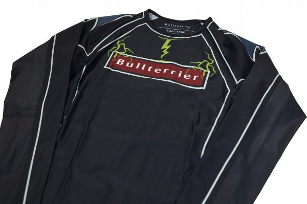 Photo6: BULL TERRIER Rash Guard LIGHTNING Long Sleeve Black (6)