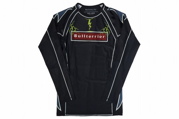 Photo4: BULL TERRIER Rash Guard LIGHTNING Long Sleeve Black (4)