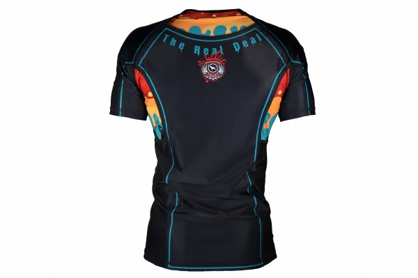Photo3: BULL TERRIER Rash Guard PAINT Short Sleeve Black (3)
