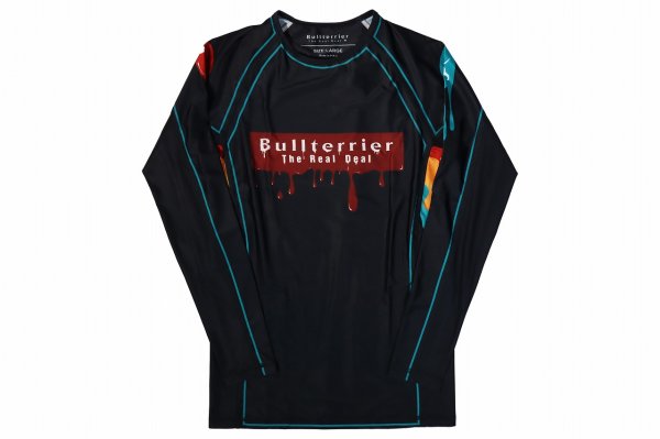 Photo4: BULL TERRIER Rash Guard PAINT Long Sleeve Black (4)