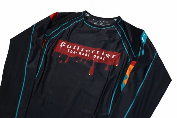 Photo6: BULL TERRIER Rash Guard PAINT Long Sleeve Black (6)