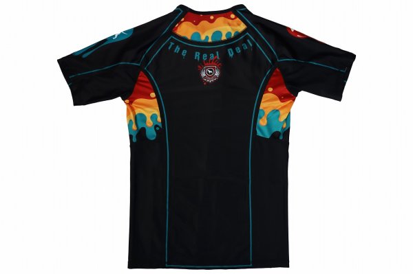 Photo5: BULL TERRIER Rash Guard PAINT Short Sleeve Black (5)