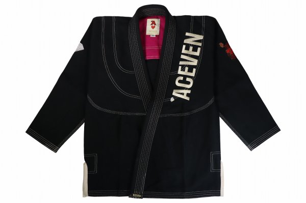 Photo1: ACEVEN Ladys Jiu-Jitsu Gi ACE OF HEARTS Black (1)