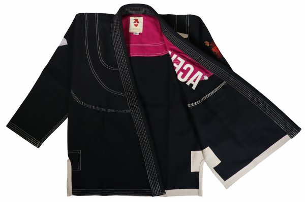 Photo2: ACEVEN Ladys Jiu-Jitsu Gi ACE OF HEARTS Black (2)