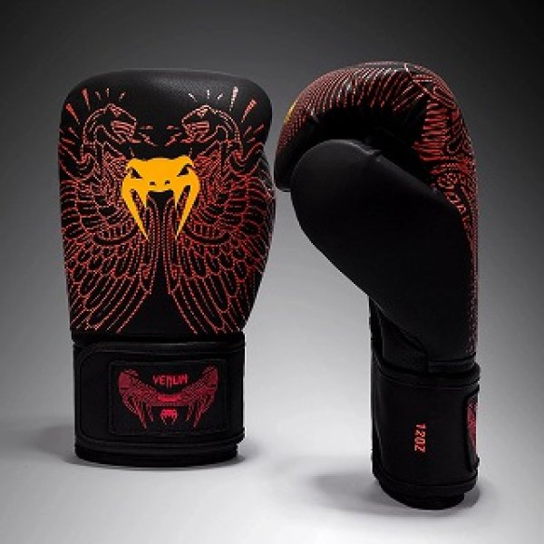 Photo1: VENUM Boxing Glove Quetzal Fury Black/Fury Red/Tangerine (1)