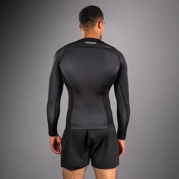 Photo3: VENUM Rashguard No Gi Long Sleeve Black/Silver Gray (3)