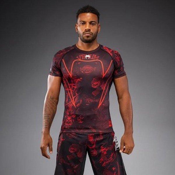 Photo1: VENUM Rashguard 20th Anniversary Short Sleeve Black/Red (1)