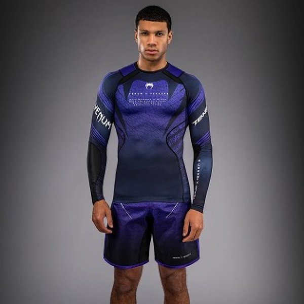 Photo1: VENUM x TEKKEN 8 Rashguard KAZUYA Long Sleeve Black/Purple (1)