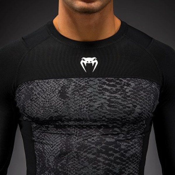 Photo4: VENUM Rashguard G-Fit Scales Long Sleeve Black/Charcoal Gray (4)