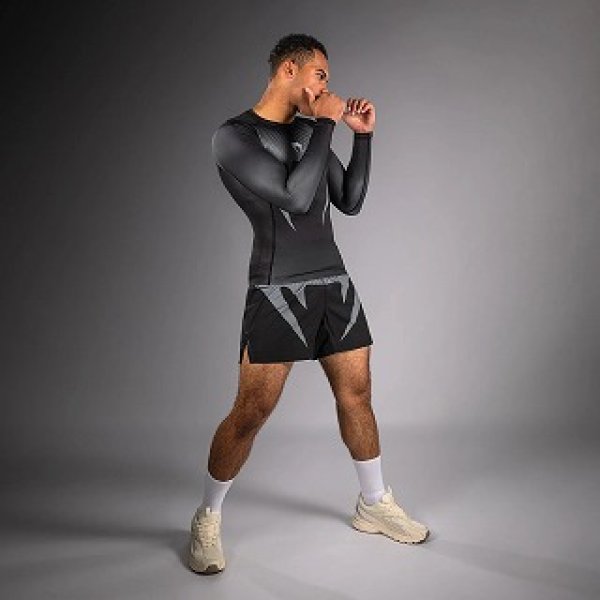 Photo6: VENUM Rashguard No Gi Long Sleeve Black/Silver Gray (6)