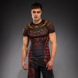 Photo1: VENUM Rashguard Quetzal Fury Short Sleeve Black/Fury Red/Tangerine (1)