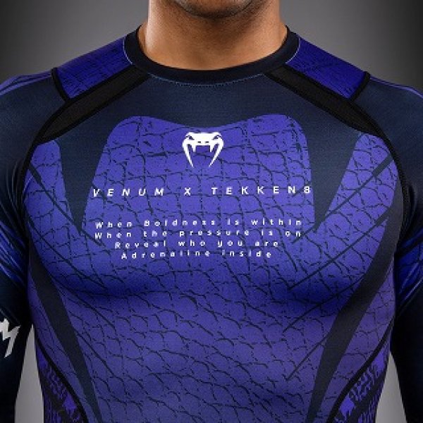 Photo5: VENUM x TEKKEN 8 Rashguard KAZUYA Long Sleeve Black/Purple (5)