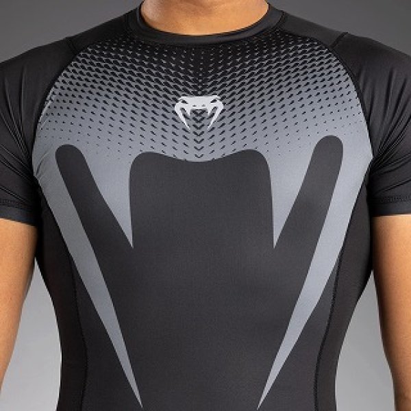 Photo4: VENUM Rashguard NOGI 2.0 Short Sleeve Black/Silver Gray (4)