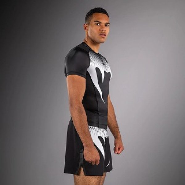 Photo2: VENUM Rashguard NOGI 2.0 Short Sleeve Black/White (2)