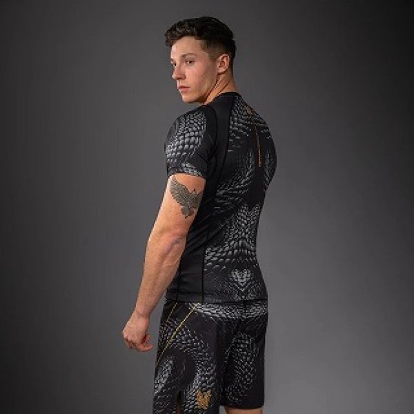 Photo4: VENUM Rashguard Matupa Long Sleeve Black/Gary/Gold (4)