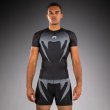 Photo1: VENUM Rashguard NOGI 2.0 Short Sleeve Black/Silver Gray (1)