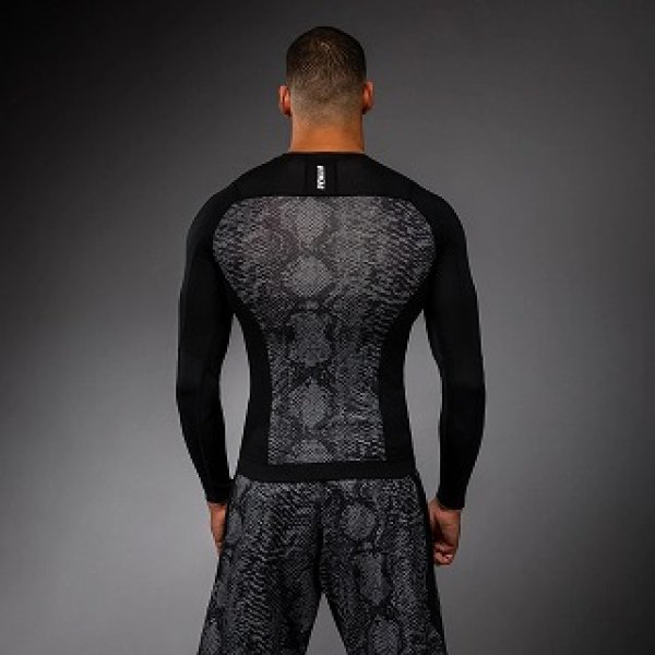 Photo3: VENUM Rashguard G-Fit Scales Long Sleeve Black/Charcoal Gray (3)