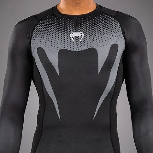 Photo5: VENUM Rashguard No Gi Long Sleeve Black/Silver Gray (5)