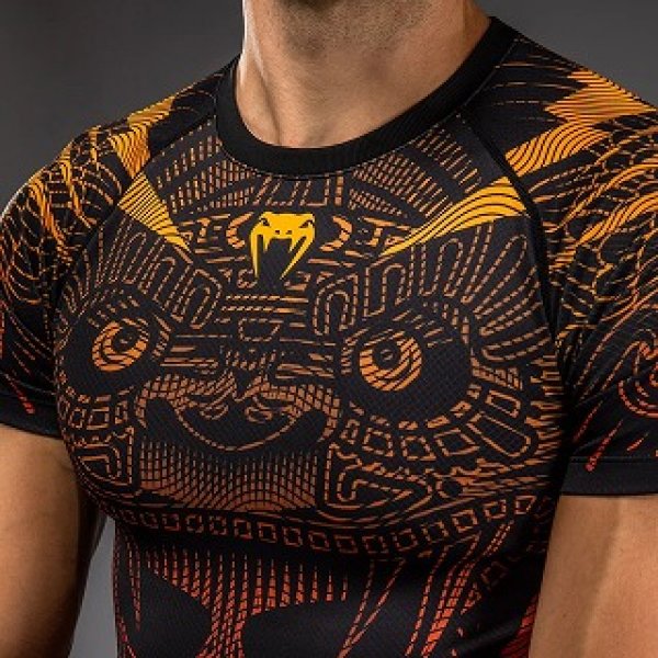 Photo4: VENUM Rashguard Quetzal Fury Short Sleeve Black/Fury Red/Tangerine (4)