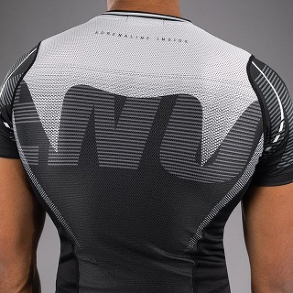 Photo5: VENUM Rashguard Adrenaline Short Sleeve Black/Silver Gray (5)