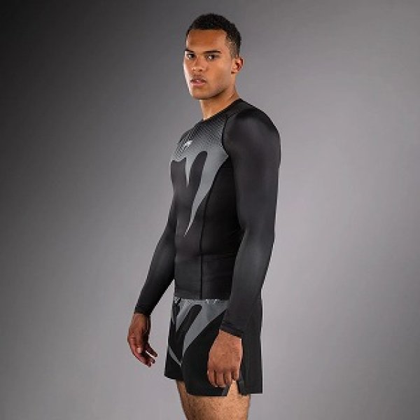 Photo2: VENUM Rashguard No Gi Long Sleeve Black/Silver Gray (2)