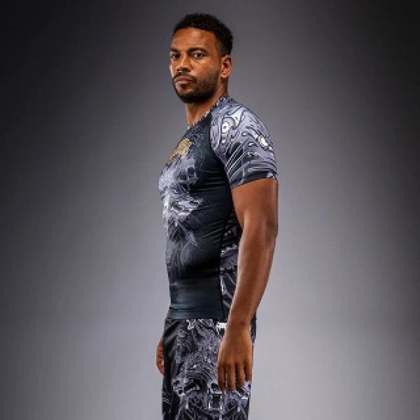 Photo2: VENUM Rashguard Wolf Atak Short Sleeve Black/Gray (2)
