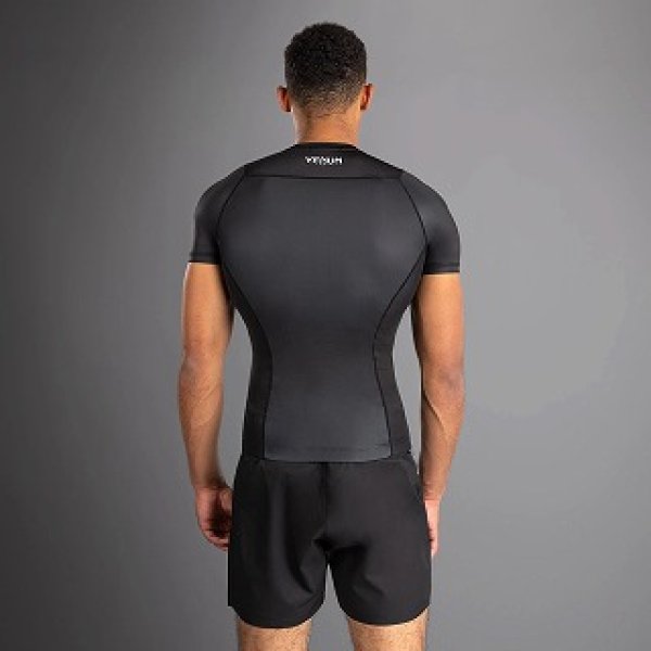 Photo3: VENUM Rashguard NOGI 2.0 Short Sleeve Black/Silver Gray (3)