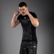 Photo4: VENUM Rashguard No G-Fit Scales Short Sleeve Black/Charcoal Gray (4)