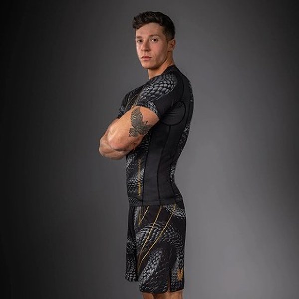 Photo3: VENUM Rashguard Matupa Long Sleeve Black/Gary/Gold (3)