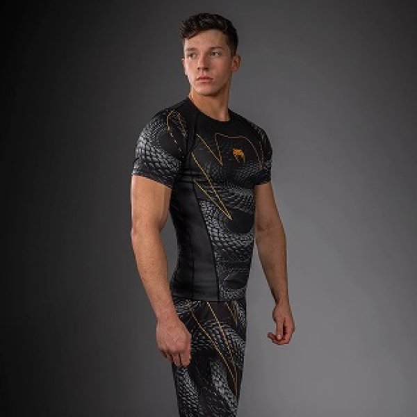 Photo2: VENUM Rashguard Matupa Long Sleeve Black/Gary/Gold (2)