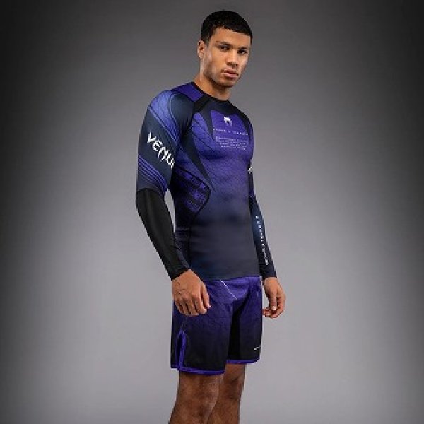 Photo2: VENUM x TEKKEN 8 Rashguard KAZUYA Long Sleeve Black/Purple (2)