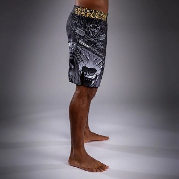 Photo2: VENUM Fight Shorts Wolf Atak Black/Gray (2)