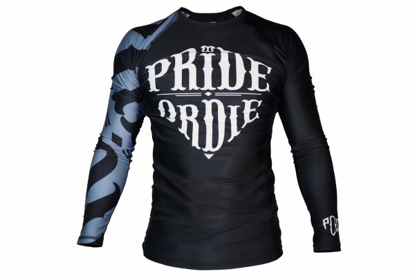 Photo1: PRiDEorDiE Rash Guard RECKLESS Long Sleeve Black (1)