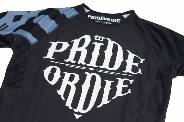 Photo6: PRiDEorDiE Rash Guard RECKLESS Short Sleeve Black (6)