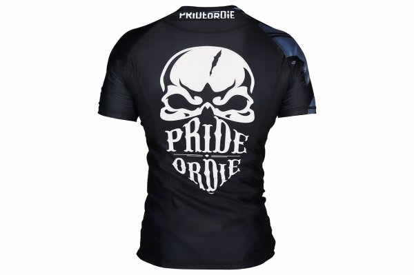 Photo3: PRiDEorDiE Rash Guard RECKLESS Short Sleeve Black (3)