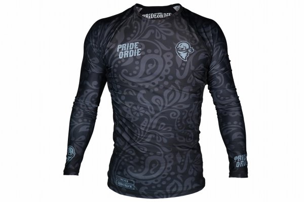 Photo1: PRiDEorDiE Rash Guard FEARLESS Long Sleeve Black (1)