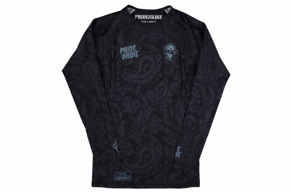 Photo4: PRiDEorDiE Rash Guard FEARLESS Long Sleeve Black (4)