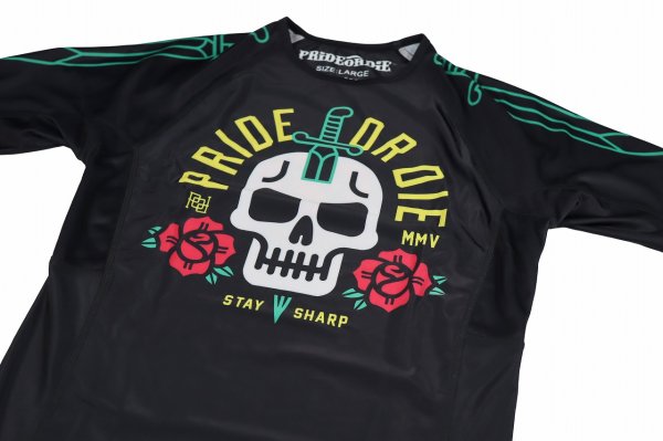 Photo6: PRiDEorDiE Rash Guard STAY SHARP Short Sleeve Black (6)