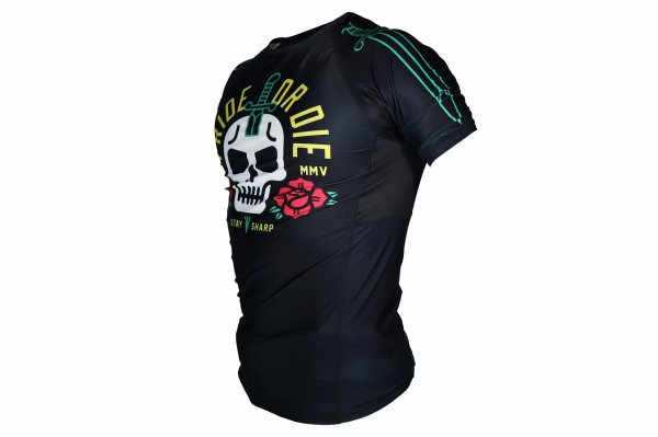 Photo2: PRiDEorDiE Rash Guard STAY SHARP Short Sleeve Black (2)
