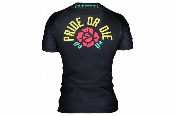Photo3: PRiDEorDiE Rash Guard STAY SHARP Short Sleeve Black (3)