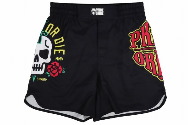 Photo4: PRiDEorDiE Fight Shorts STAY SHARP Black (4)