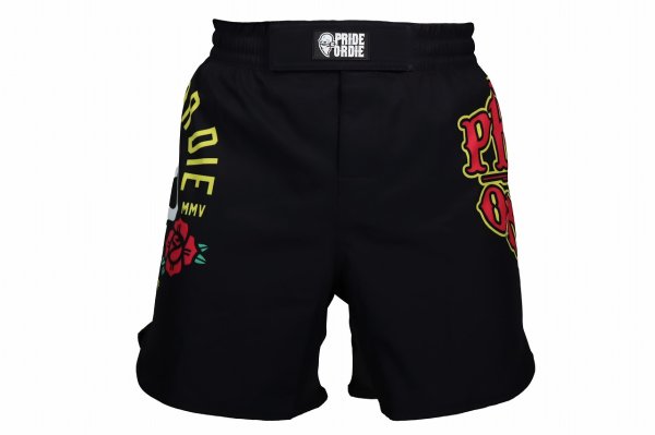 Photo1: PRiDEorDiE Fight Shorts STAY SHARP Black (1)