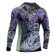 Photo3: PRiDEorDiE Rash Guard DANGEROUS WATER V2 Long Sleeve Black/Purple (3)
