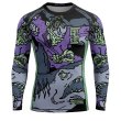 Photo1: PRiDEorDiE Rash Guard DANGEROUS WATER V2 Long Sleeve Black/Purple (1)