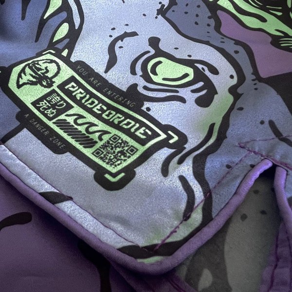 Photo3: PRiDEorDiE Fight Shorts DANGEROUS WATER V2 Black/Purple (3)