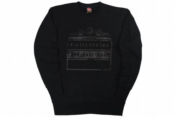Photo1: BULL TERRIER Sweatshirt BORN TO FIGHT Black/Black (1)