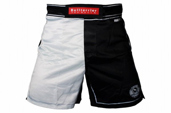 Photo1: BULL TERRIER Fight Shorts RANK 5.0 White (1)