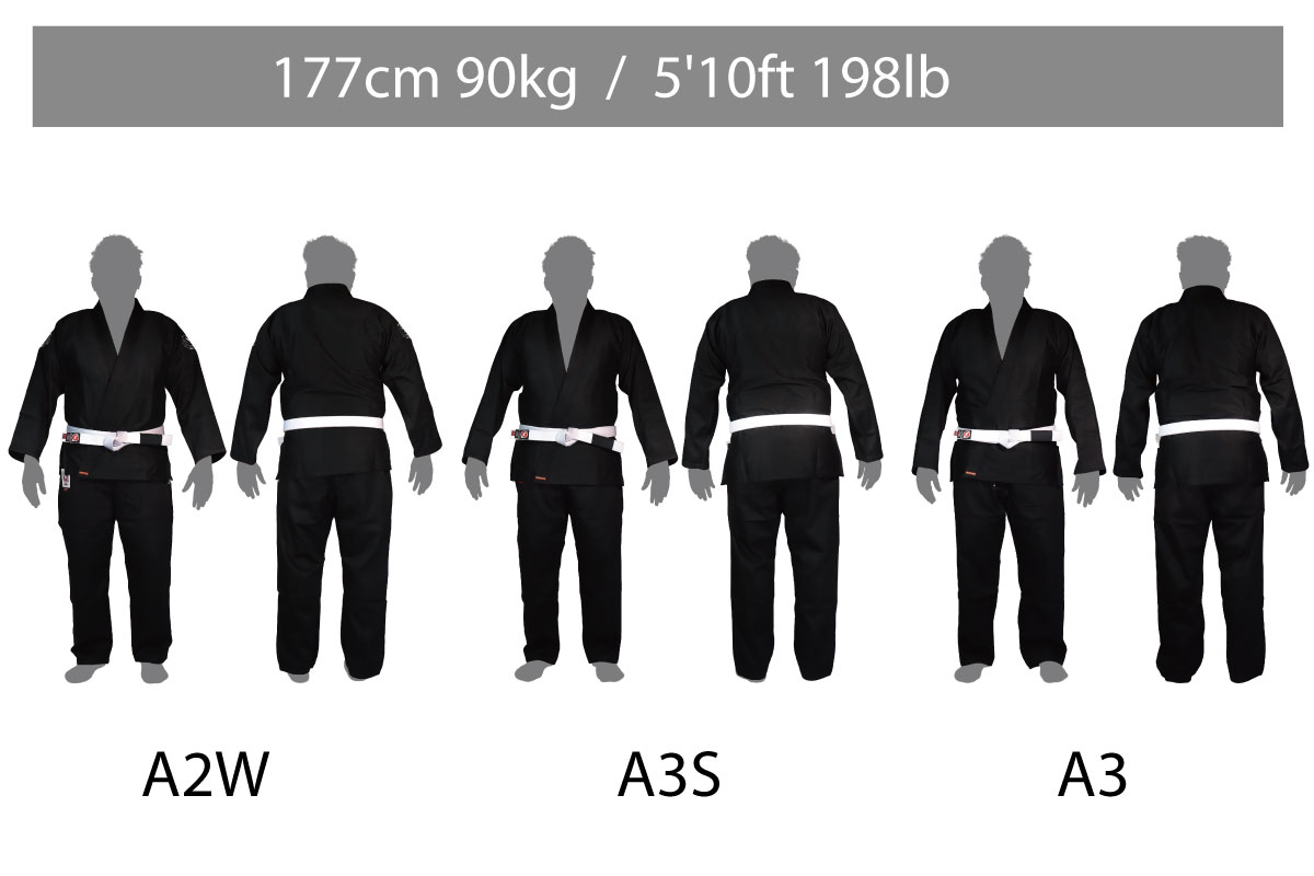 Bull Terrier Jiu-Jitsu Gi Size Chart height177cm weight90kg