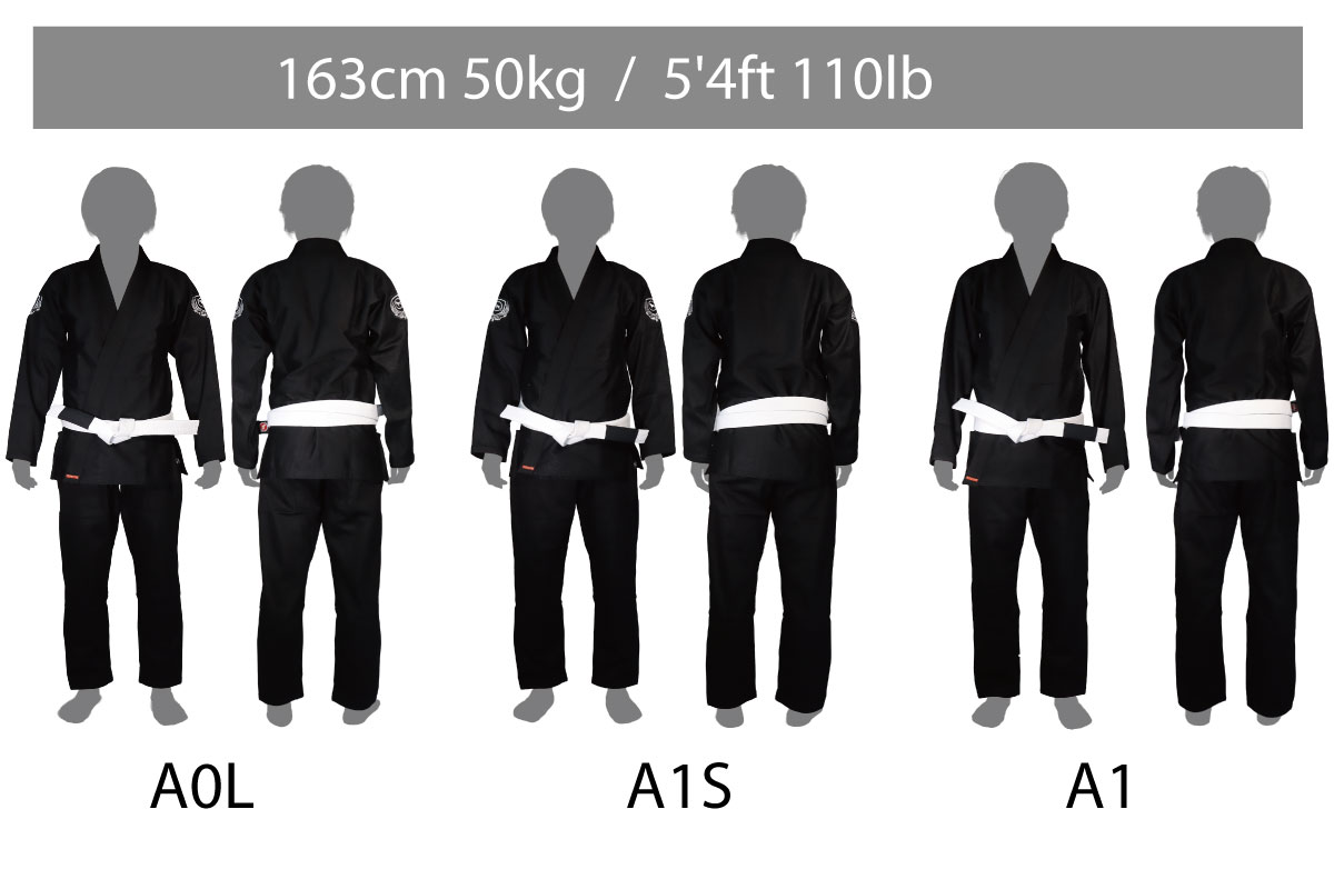 Bull Terrier Jiu-Jitsu Gi Size Chart height163cm weight50kg